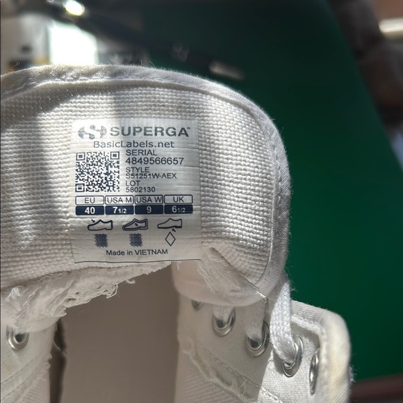 White and Pink High-Top Sneakers with Platform Sole - Picture 2 of 7